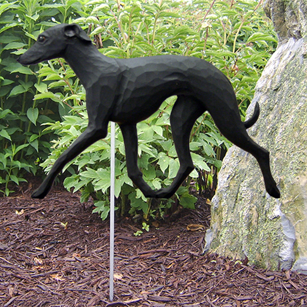 Italian Greyhound Garden Stake Outdoor Sign Black