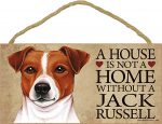 Jack Russell Terrier Wood Dog Sign Wall Plaque Photo Display A House Is Not A Ho + Bonus Coaster