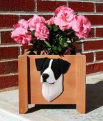Jack Russell Terrier Planter Flower Pot Smooth Black White