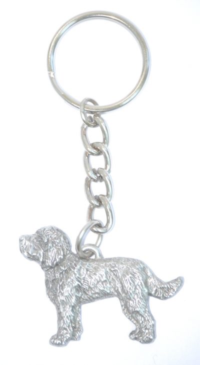 Labradoodle Keychain Pewter
