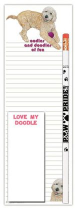 Labradoodle Dog Notepads To Do List Pad Pencil Gift Set