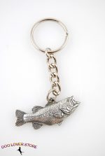 Largemouth Bass Fish Fine Pewter Silver Keychain Key Chain Ring