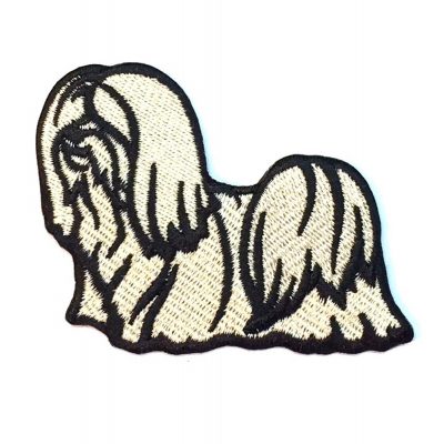 Lhasa Apso Iron on Embroidered Patch Blonde