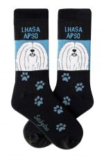 Lhasa Apso White Socks - Black and Blue in Color