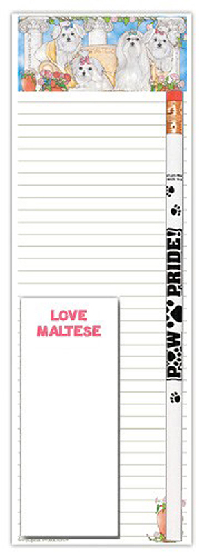 Maltese Dog Notepads To Do List Pad Pencil Gift Set