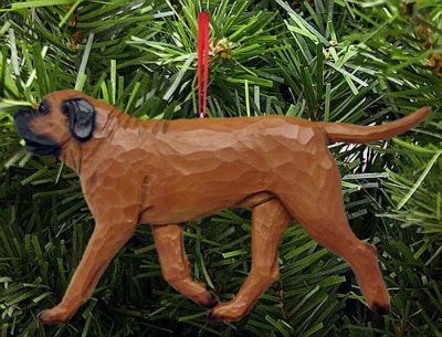Mastiff Tree Ornament Red