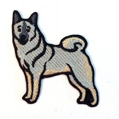 Norwegian Elkhound Iron on Embroidered Patch