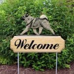 Norwegian Elkhound Outdoor Welcome Garden Sign