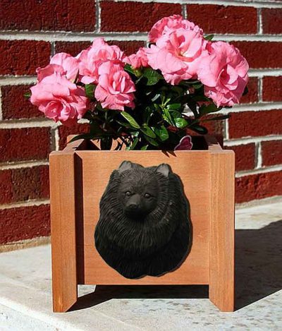 Pomeranian Planter Flower Pot Black