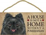 Pomeranian Black Wood Dog Sign Wall Plaque Photo Display 5 x 10 + Bonus Coaster