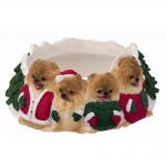 Pomeranian Holiday Candle Topper Ring