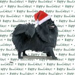 Pomeranian Dog Coasters Christmas Themed Black