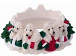 Poodle Candle Holder Topper White