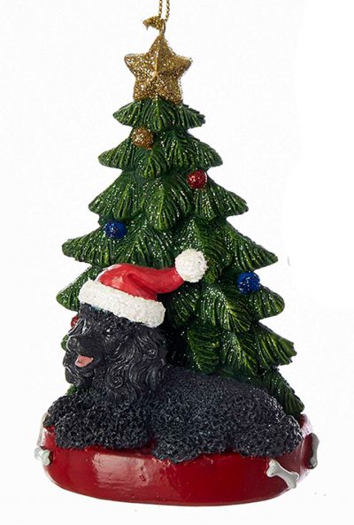 Poodle Christmas Tree Ornament Black