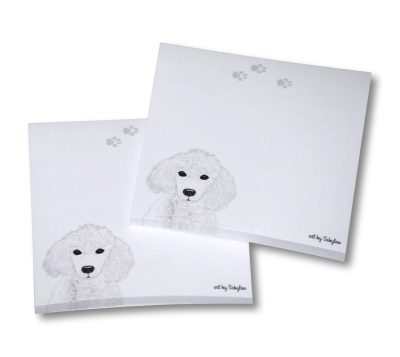 Poodle Post It Sticky Notes Notepad White