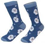 Poodle Face Pattern Socks White