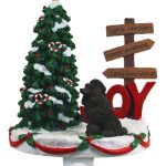 Poodle Stocking Holder Hanger Chocolate