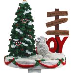 Poodle Stocking Holder Hanger White