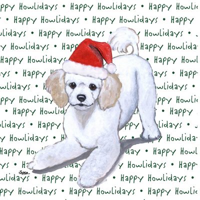 Poodle Dog Coasters Christmas Themed