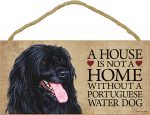 Portuguese Water Wood Dog Sign Wall Plaque 5 x 10 + Bonus Coaster