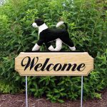 Portuguese Water Dog Outdoor Welcome Garden Sign Black & White in Color