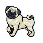 Pug Iron on Embroidered Patch Fawn