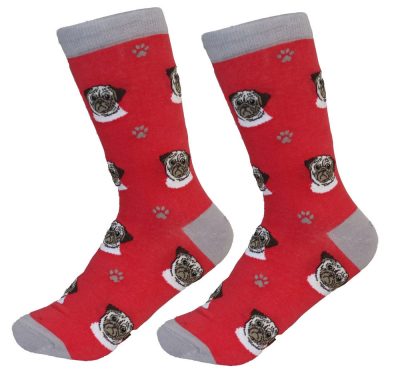 Pug Socks Red