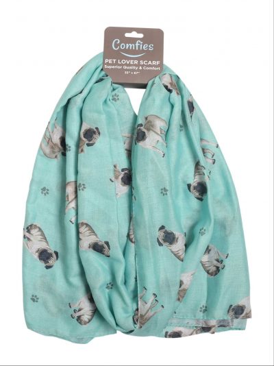 Pug Scarf -Lightweight Cotton Polyester Fawn
