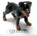 Rottweiler Hand Painted Porcelain Miniature Figurine