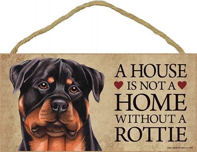 Rottweiler Wood Dog Sign Wall Plaque 5 x 10 + Bonus Coaster