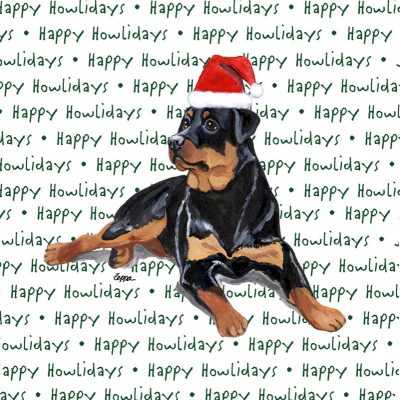 Rottweiler Dog Coasters Christmas Themed