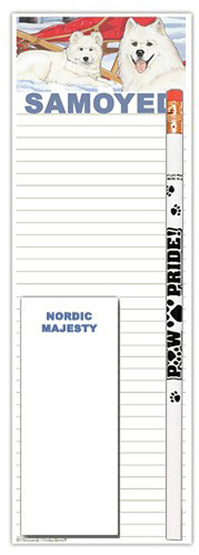 Samoyed Dog Notepads To Do List Pad Pencil Gift Set