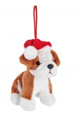 Bulldog Santa Hat Plush ornament