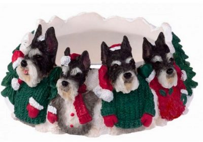 Schnauzer Candle Holder Topper Cropped