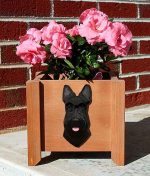 Scottish Terrier Planter Flower Pot Black