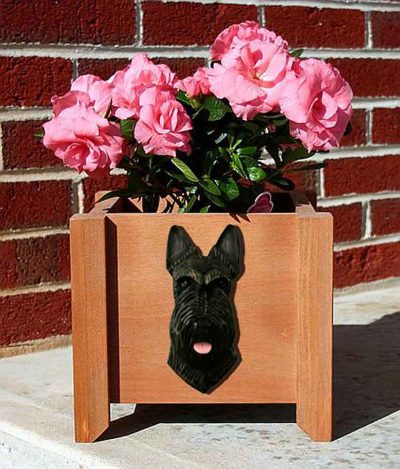 Scottish Terrier Planter Flower Pot Brindle