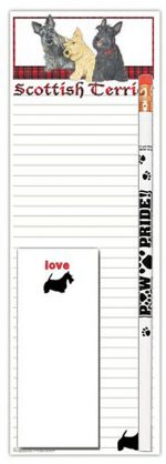 Scottish Terrier Dog Notepads To Do List Pad Pencil Gift Set