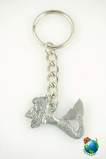 Sea Mermaid Keychain Key Chain Ring Fine Pewter Silver