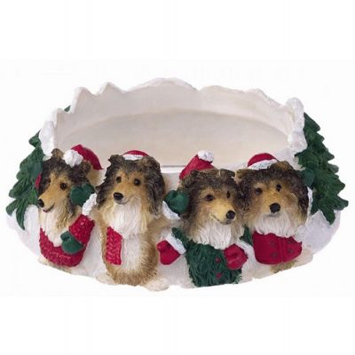 Sheltie Holiday Candle Topper Ring