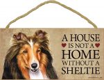 Sheltie Wood Dog Sign Wall Plaque 5 x 10 + Bonus Coaster