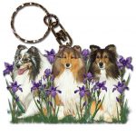 Sheltie Wooden Dog Breed Keychain Key Ring