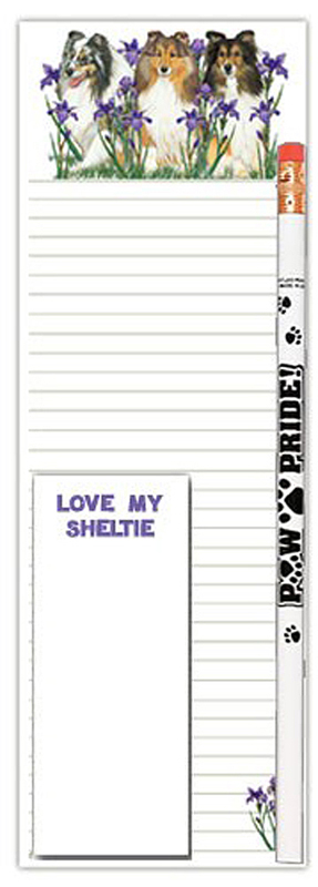Sheltie Dog Notepads To Do List Pad Pencil Gift Set