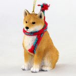 Shiba Inu Dog Christmas Ornament Scarf Figurine
