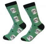 Shih Tzu Face Pattern Socks Tan Puppy Cut