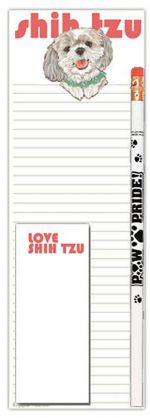 Shih Tzu Dog Notepads To Do List Pad Pencil Gift Set Puppy Cut