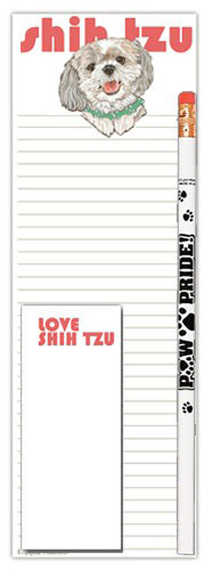 Shih Tzu Dog Notepads To Do List Pad Pencil Gift Set Puppy Cut