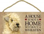 Soft Coated Wheaten Terrier Indoor Dog Breed Sign Plaque - A House Is Not A Home + Bonus Coaster