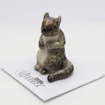 Squirrel Porcelain Figurine Gray