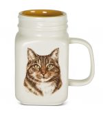 Tabby Cat 21 Oz. Ceramic Mug Mason Jar - All You Need Is Love