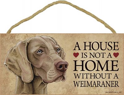 Weimaraner Wood Dog Sign Wall Wall Plaque Photo Display 5 x 10 + Bonus Coaster